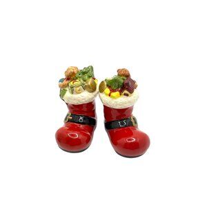 Cracker Barrel Santa Boots Salt and Pepper Shakers